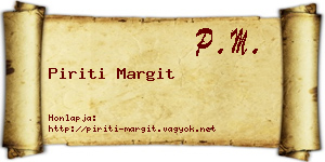 Piriti Margit névjegykártya